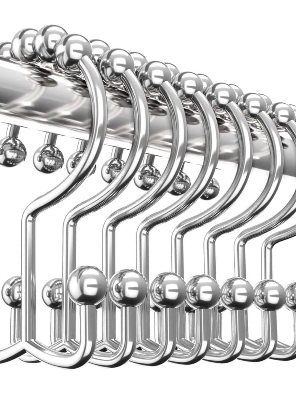 Double Glide Shower Curtain Hooks, 12 Pack, Nickel